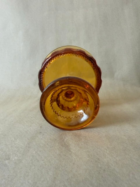 Amber Kings Crown Thumbprint Compote