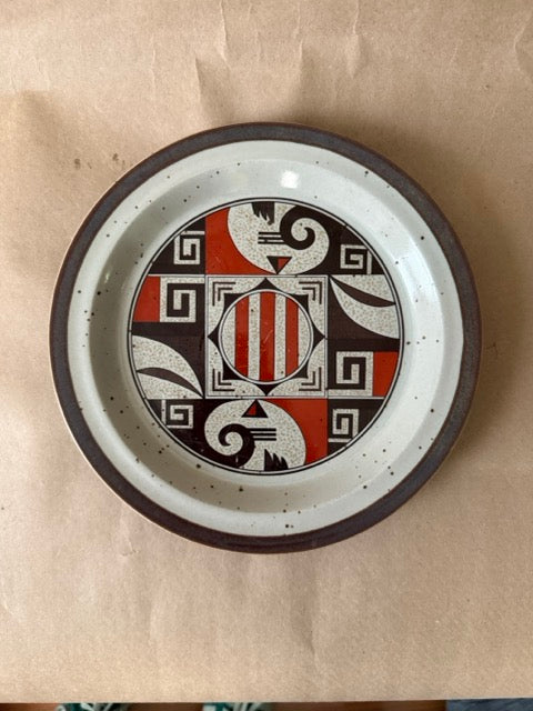 Southwest Stoneware Plate, Stepped Pattern