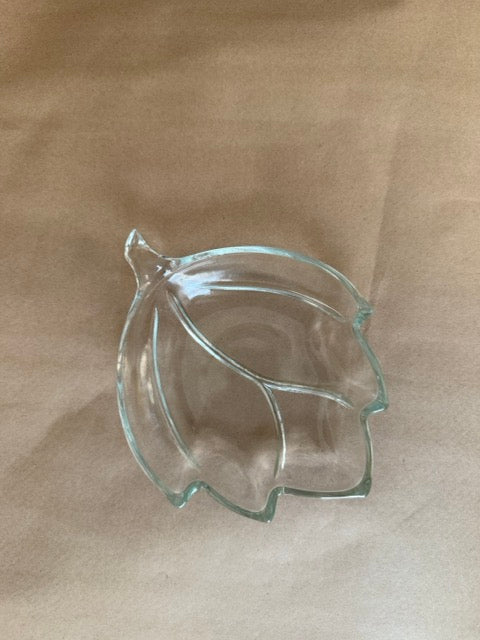 Leaf-Shaped Glass Dishes, Set of 6