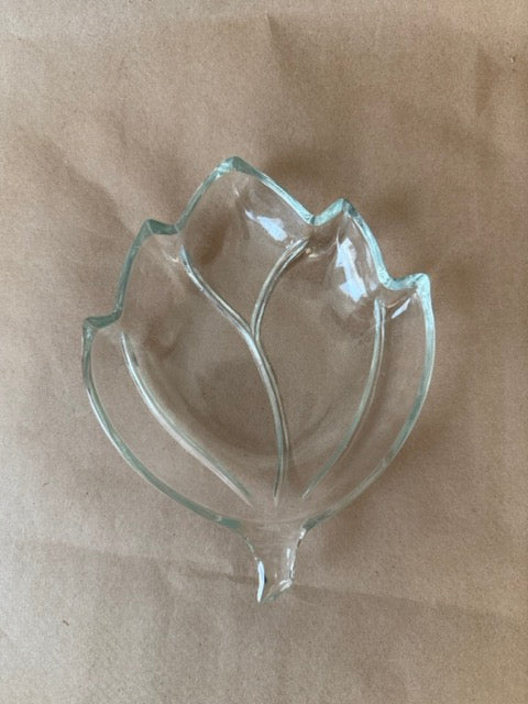 Leaf-Shaped Glass Dishes, Set of 6