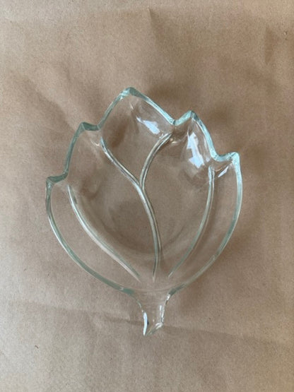 Leaf-Shaped Glass Dishes, Set of 6