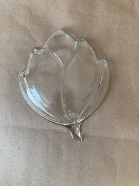 Leaf-Shaped Glass Dishes, Set of 6