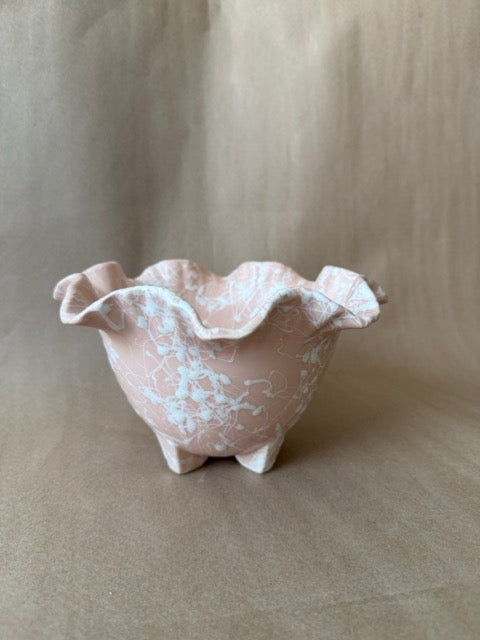 Shawnee Pottery Ruffled Footed Bowl, 2507