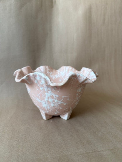 Shawnee Pottery Ruffled Footed Bowl, 2507
