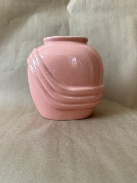 Pink draped deco ceramic vase