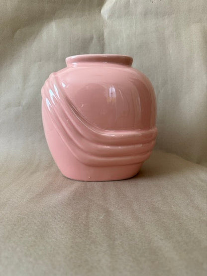 Pink draped deco ceramic vase