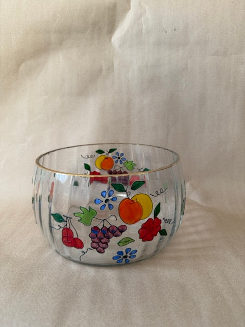 Fruit bowl, paneled glass body