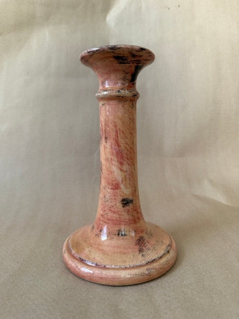 Italian ceramic candlestick in terracotta wash