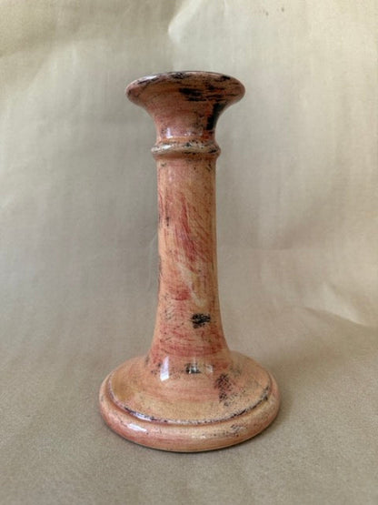 Italian ceramic candlestick in terracotta wash