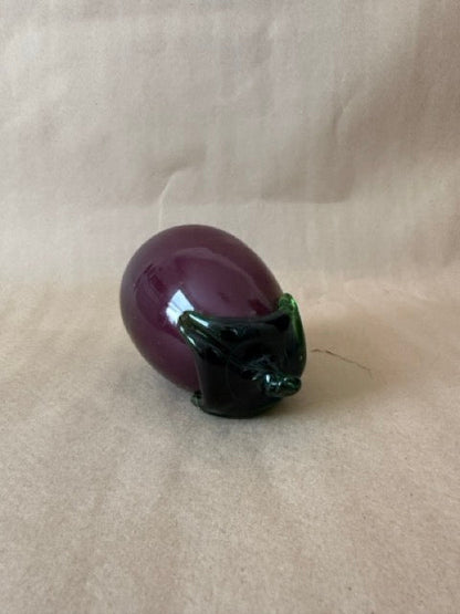 Glass eggplant paperweight