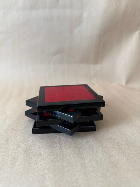 Lacquer coasters stacked