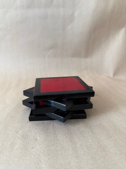 Lacquer coasters stacked