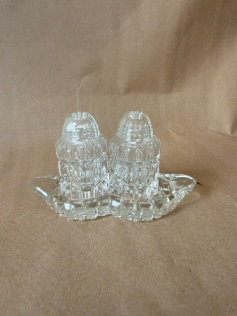 Shakers on their tray, angled