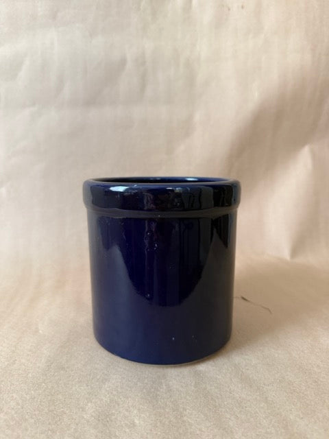 Cobalt glazed stoneware crock