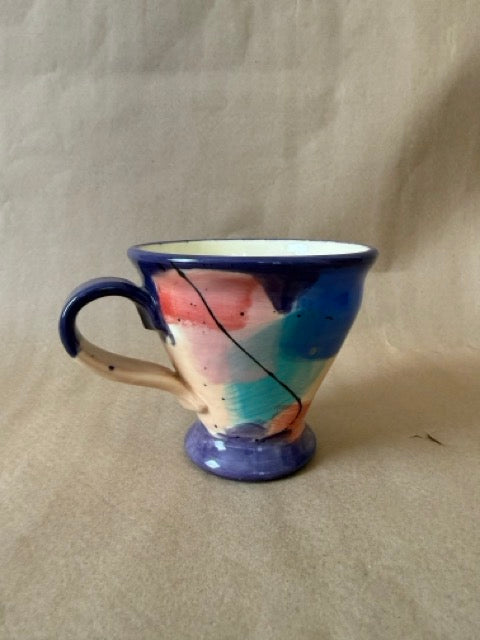 Hand-painted studio mug in pastel brushstrokes