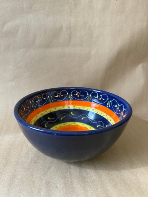 Pier 1 hand-painted cobalt serving bowl