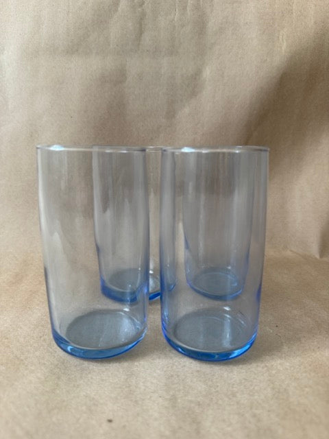 Light blue glass tumblers, set of four