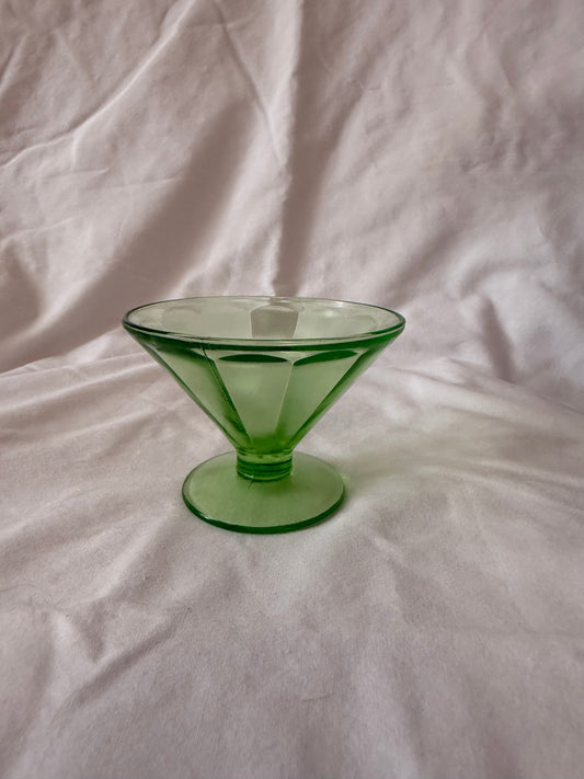 Green Depression Glass Sherbet