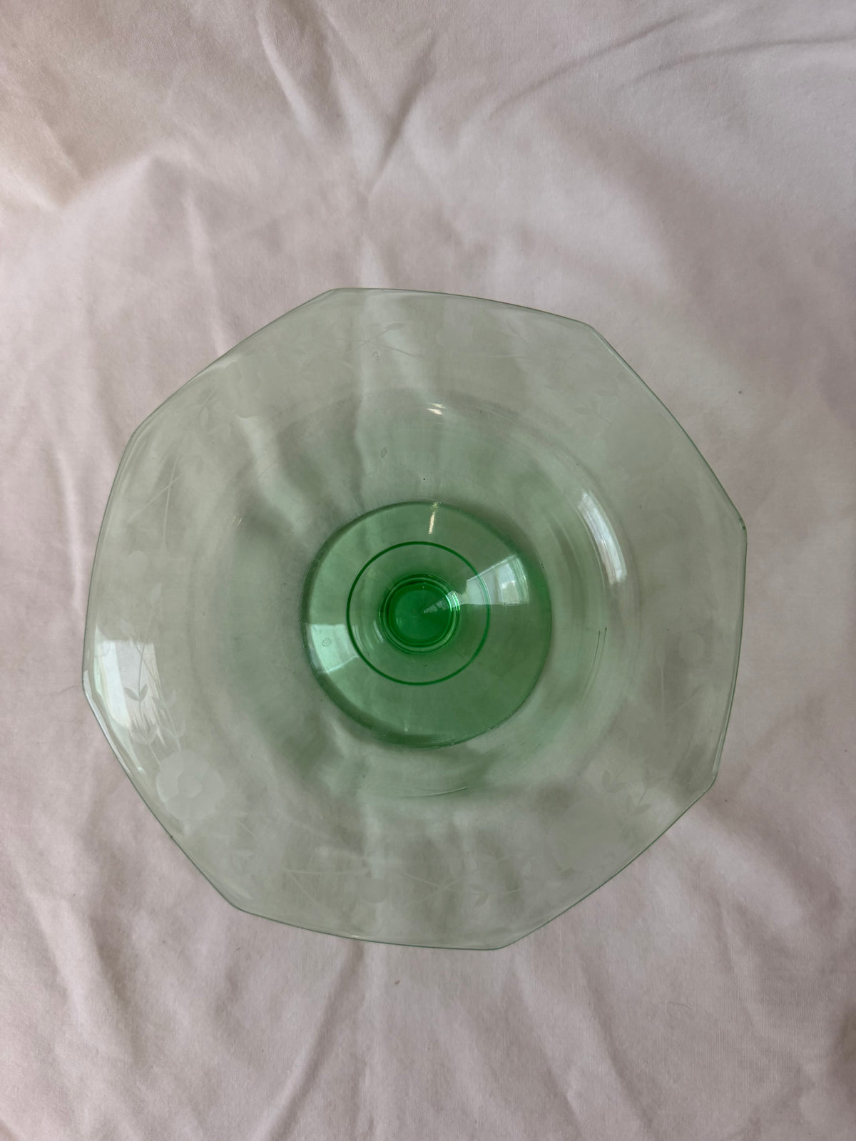 Compote from above showing octagonal rim