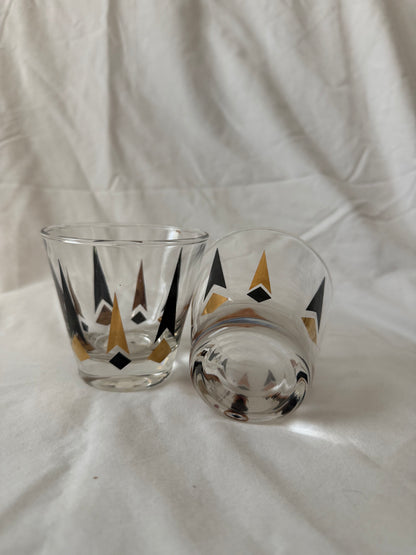 One glass on its side