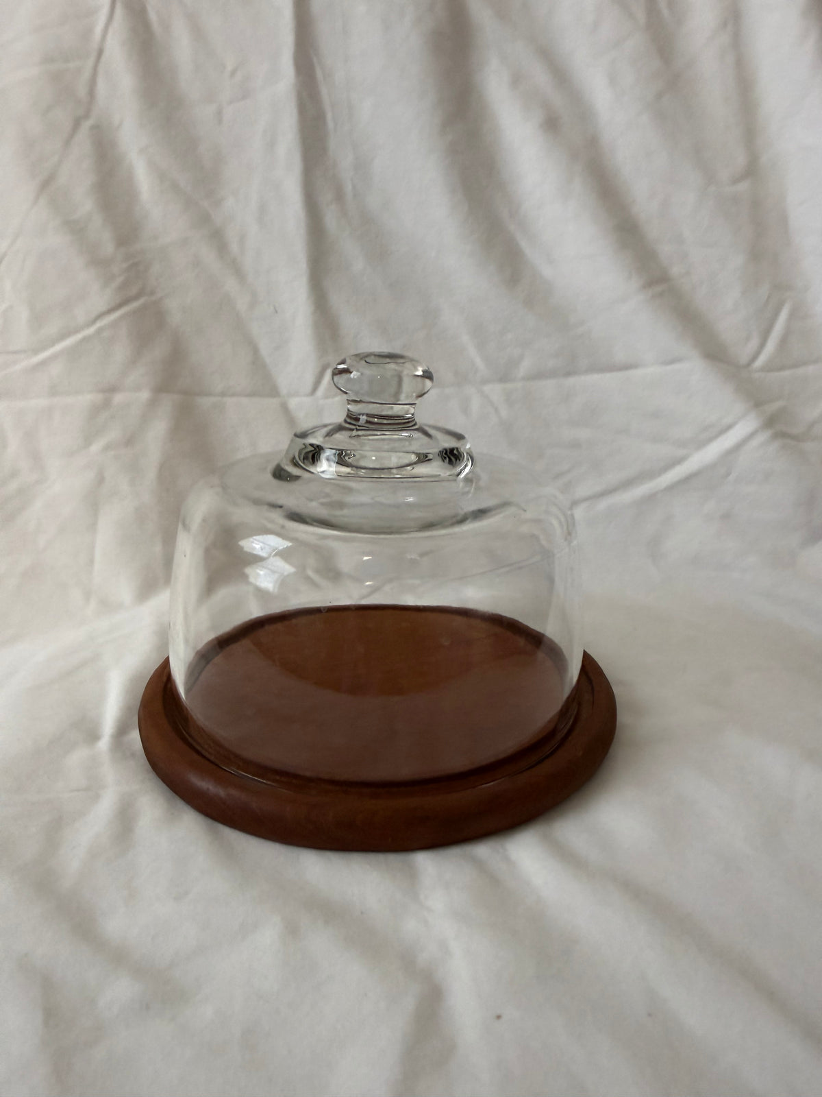 Dolphin teak cheese board with glass dome
