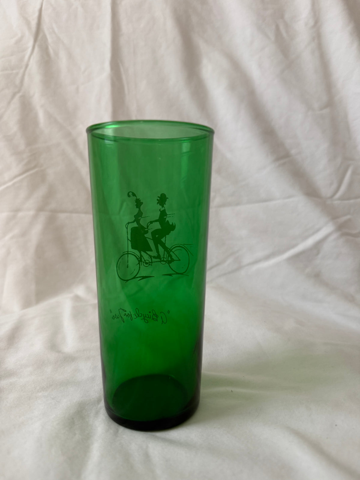 Bicycle tumbler, reverse view