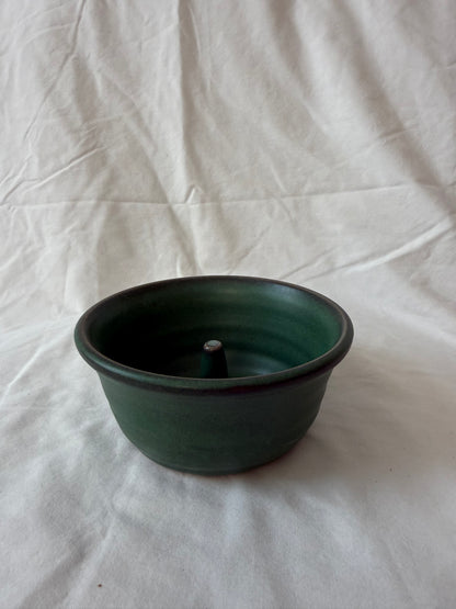 Green studio pottery onion baker