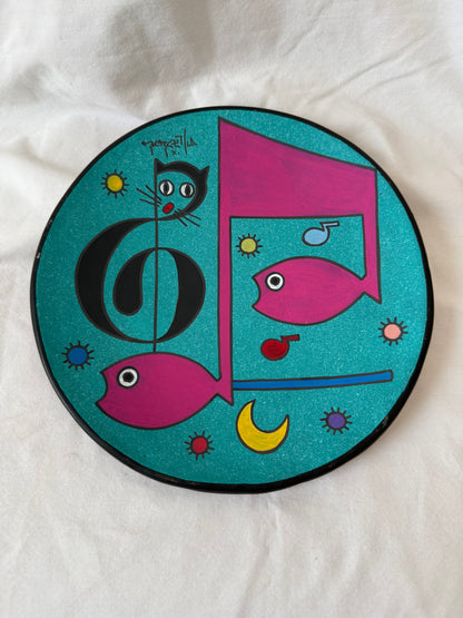 El Gato hand-painted ceramic plate