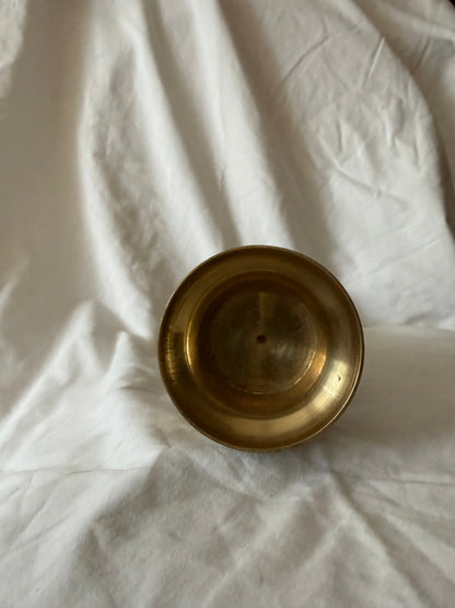 Underside of the etched brass vase