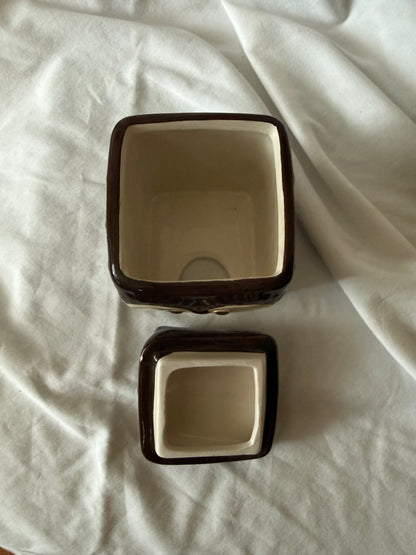 Brown Owl Container/Dispenser  with Lid