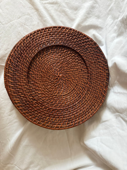 Woven Rattan Charger Plates, Set of 4