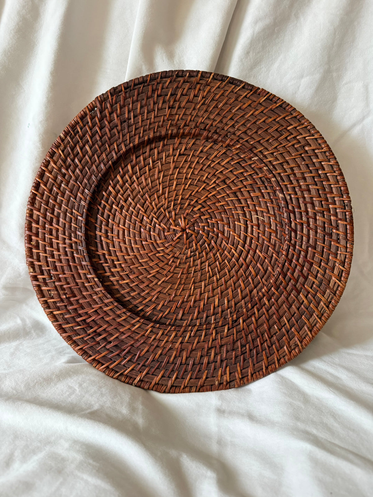 Woven Rattan Charger Plates, Set of 4