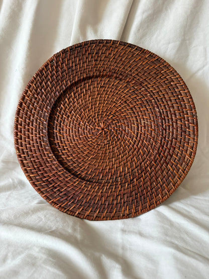 Woven Rattan Charger Plates, Set of 4