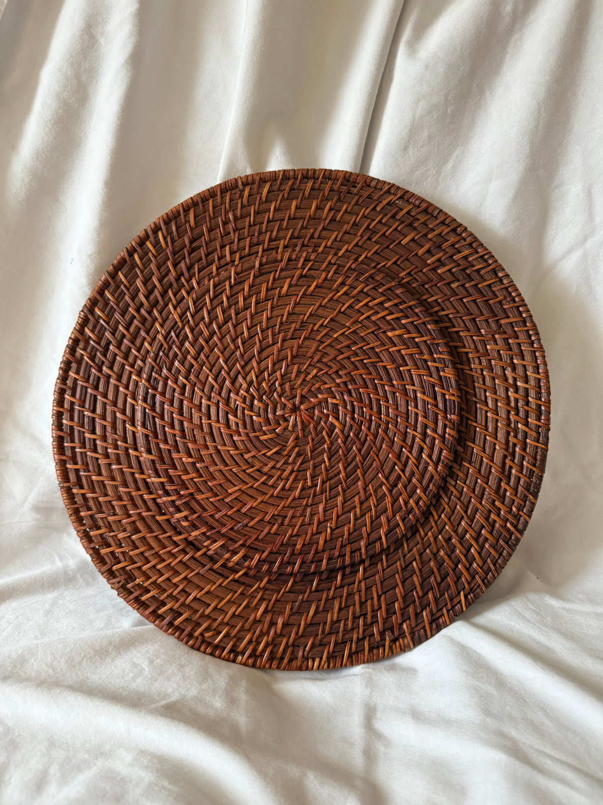 Woven Rattan Charger Plates, Set of 4
