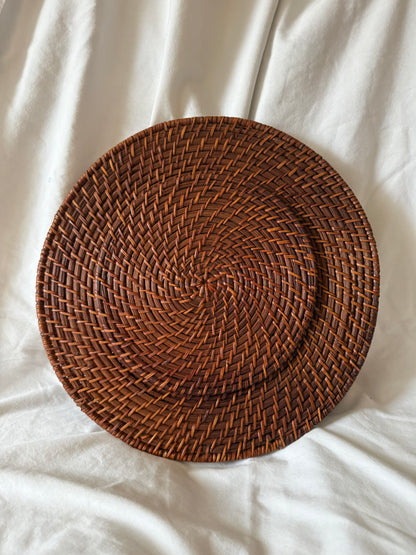 Woven Rattan Charger Plates, Set of 4