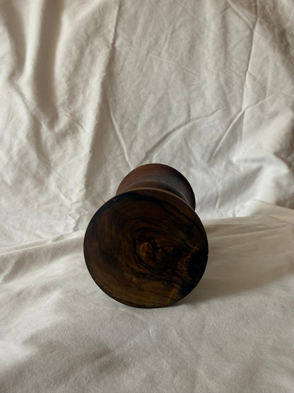 Base of turned wood goblet vase