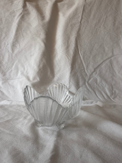 Viking glass shell bowl, side view