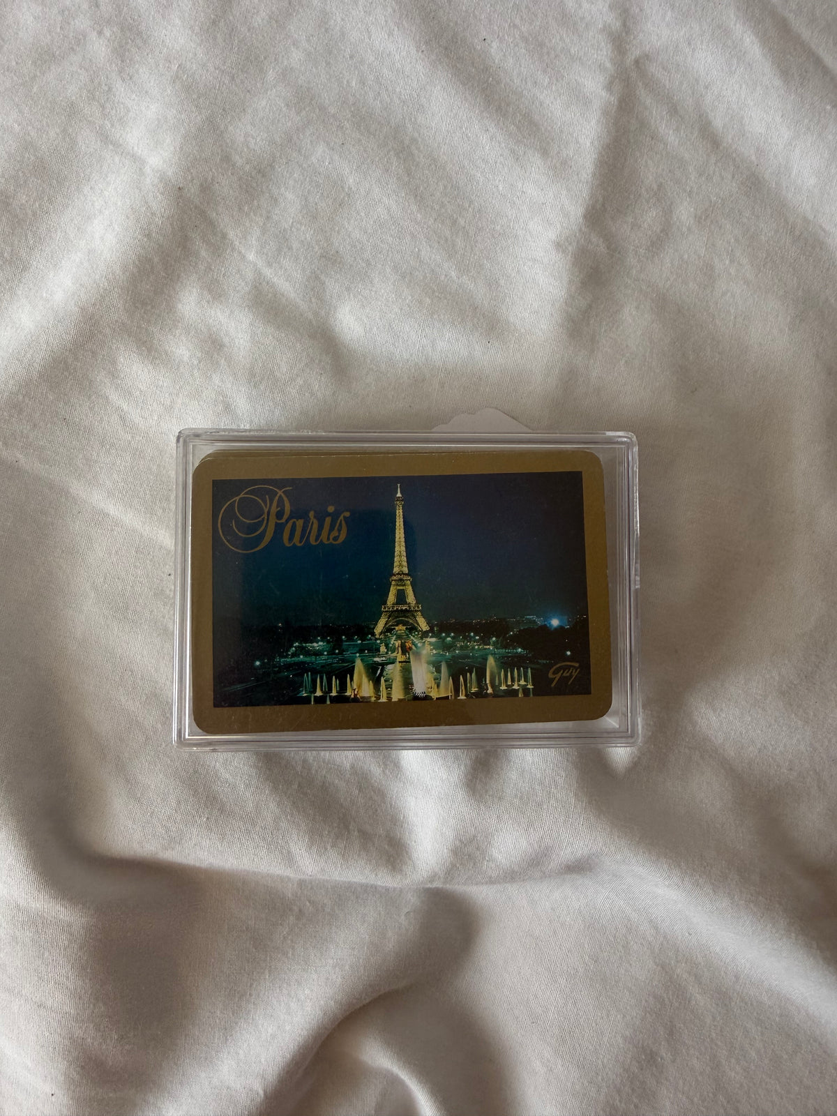 Paris Eiffel Tower playing cards in clear case
