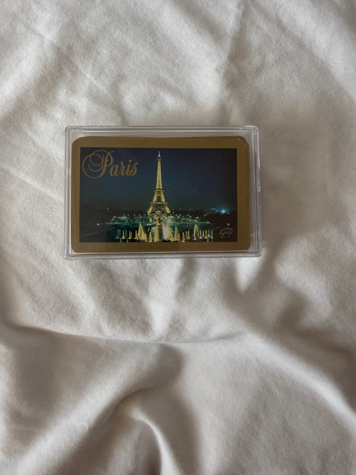 Paris Eiffel Tower playing cards, front view