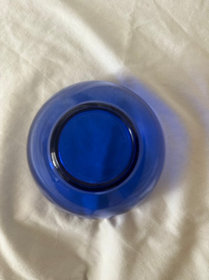 Base of cobalt blue glass bowl