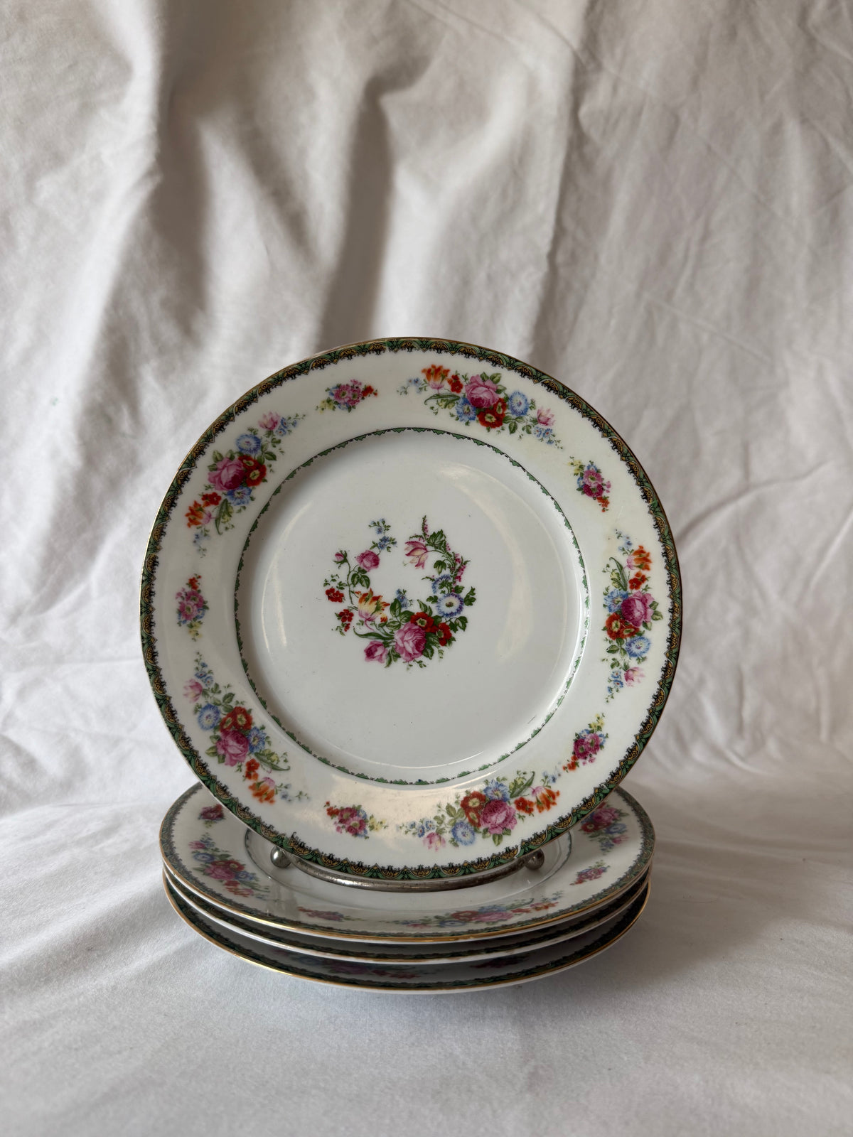 Union K floral porcelain plates