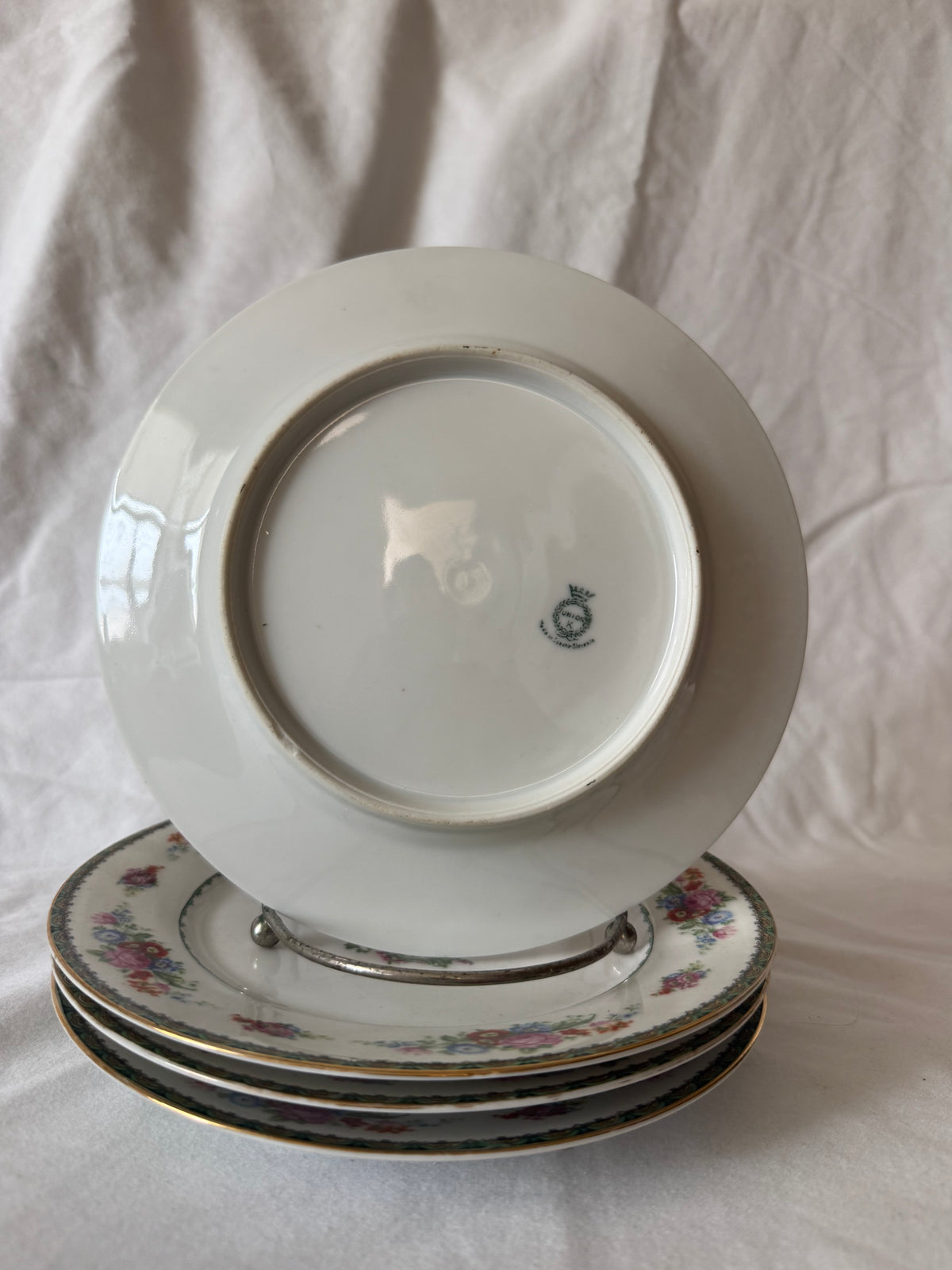 Union K floral porcelain plates, view 2
