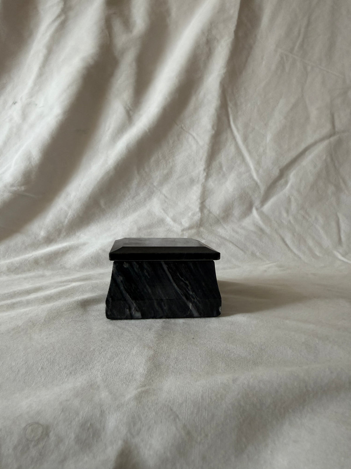 Black marble lidded box