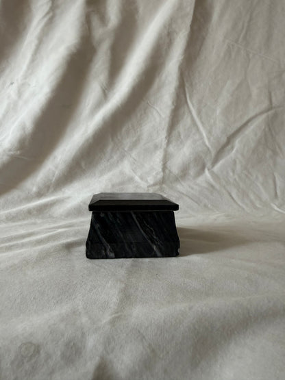 Black marble lidded box