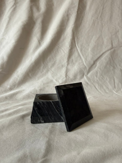 Black marble lidded box, view 2