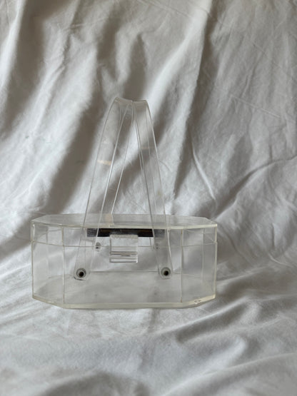 Clear lucite octagonal handbag