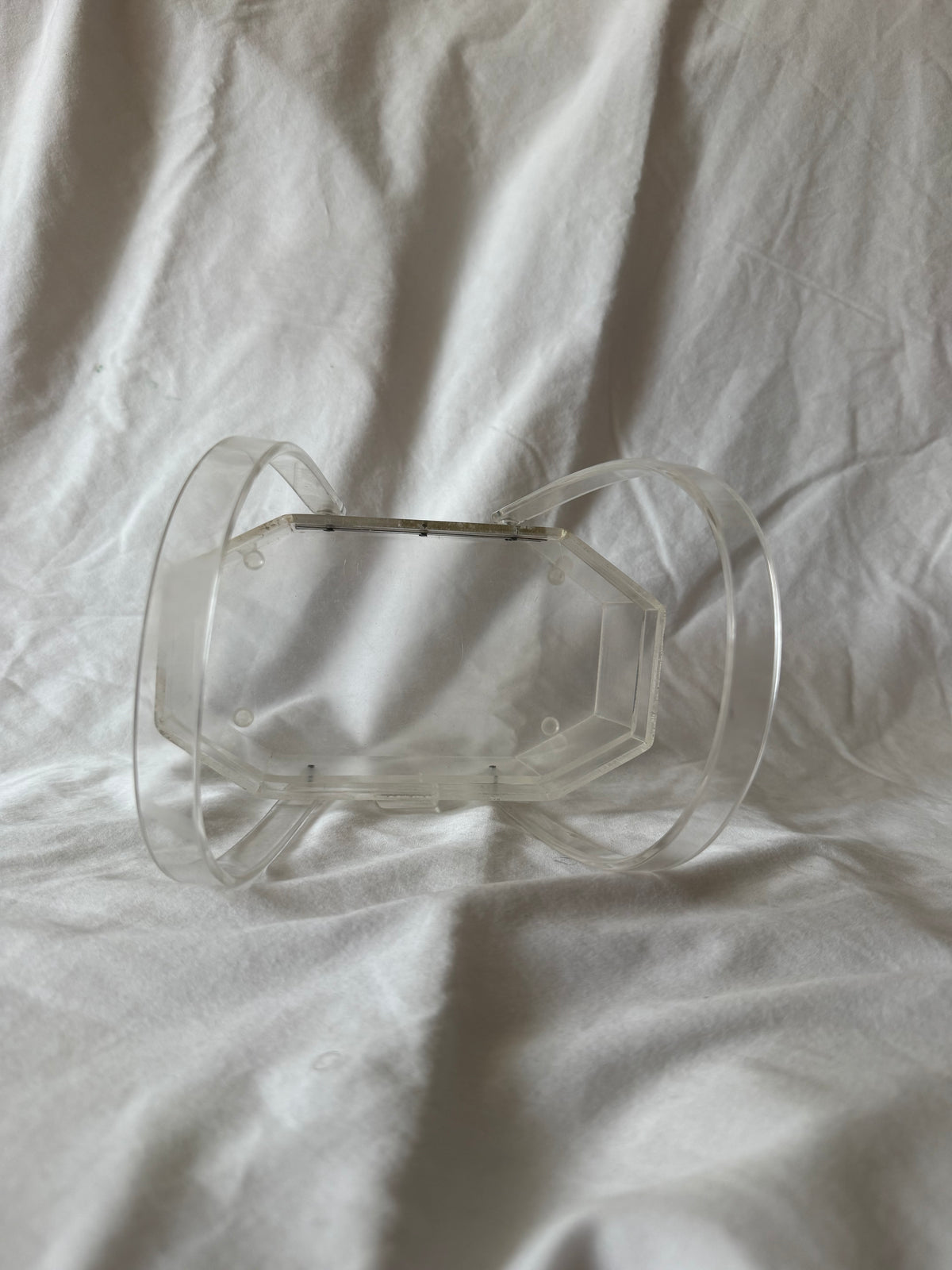 Clear lucite octagonal handbag, view 4
