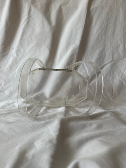 Clear lucite octagonal handbag, view 4