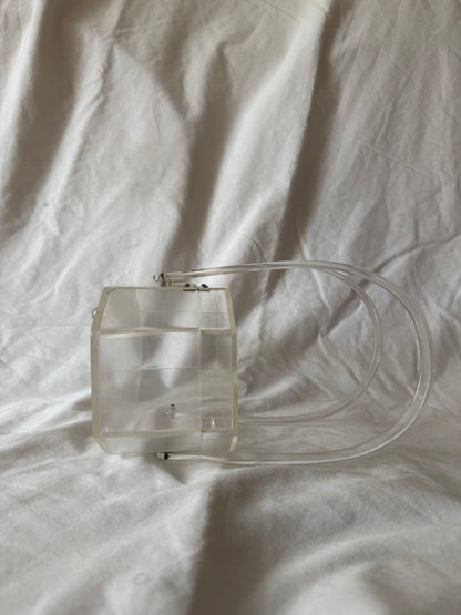 Clear lucite octagonal handbag, view 5