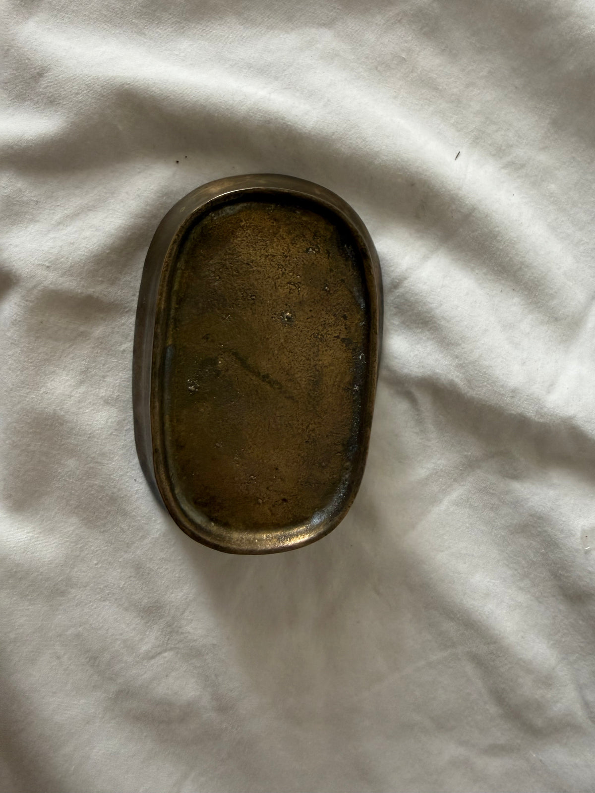 Oval brass dish, view 3